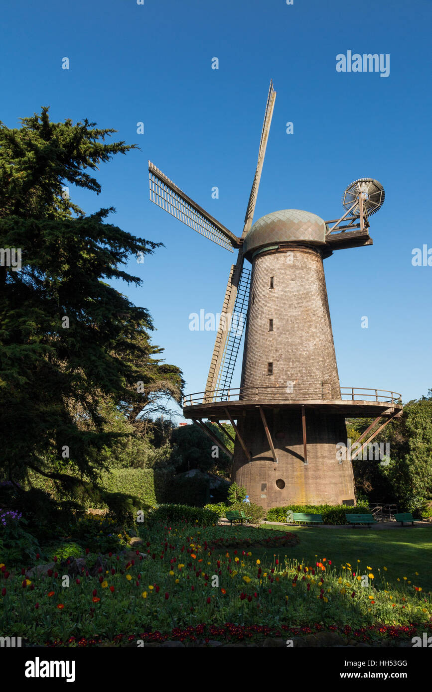 The Dutch Windmill and Queen Wilhelmina Tulip Garden at the Golden Gate
