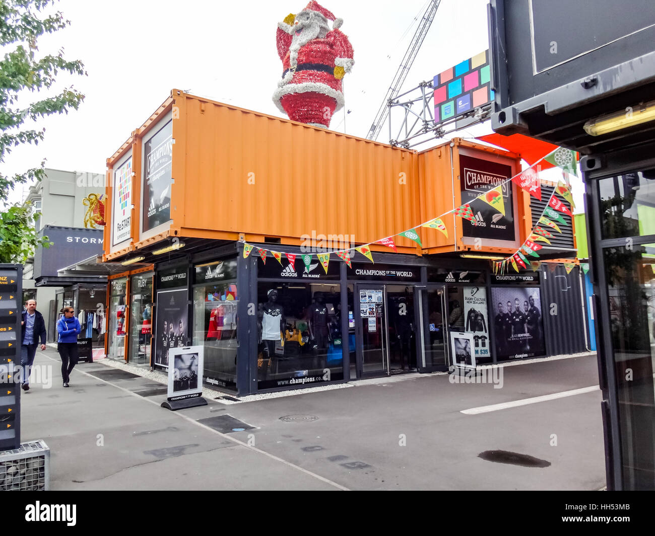 Shipping containers converted to shops in earthquake affected