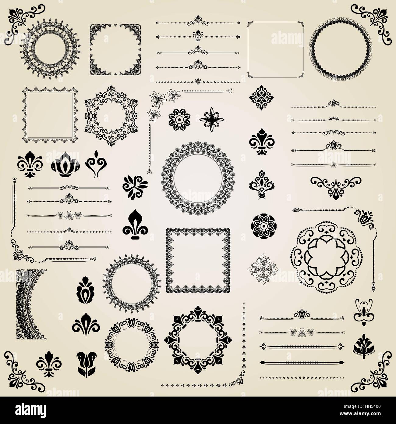 Vintage Set of Elements Stock Vector Image & Art - Alamy