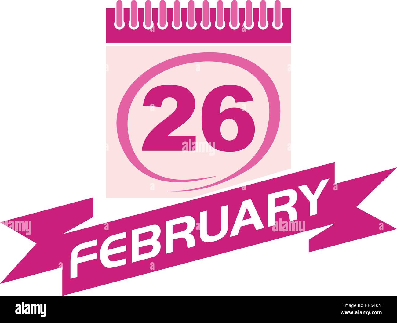 26 February Calendar with Ribbon Stock Vector Image & Art - Alamy