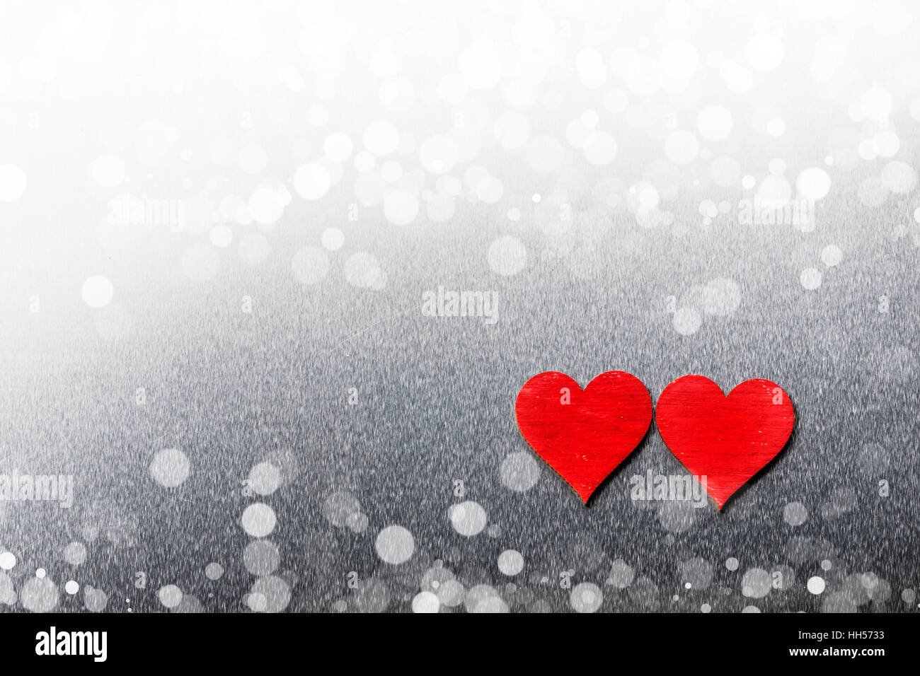 Two red wooden hearts on metal background with copy space Stock Photo ...