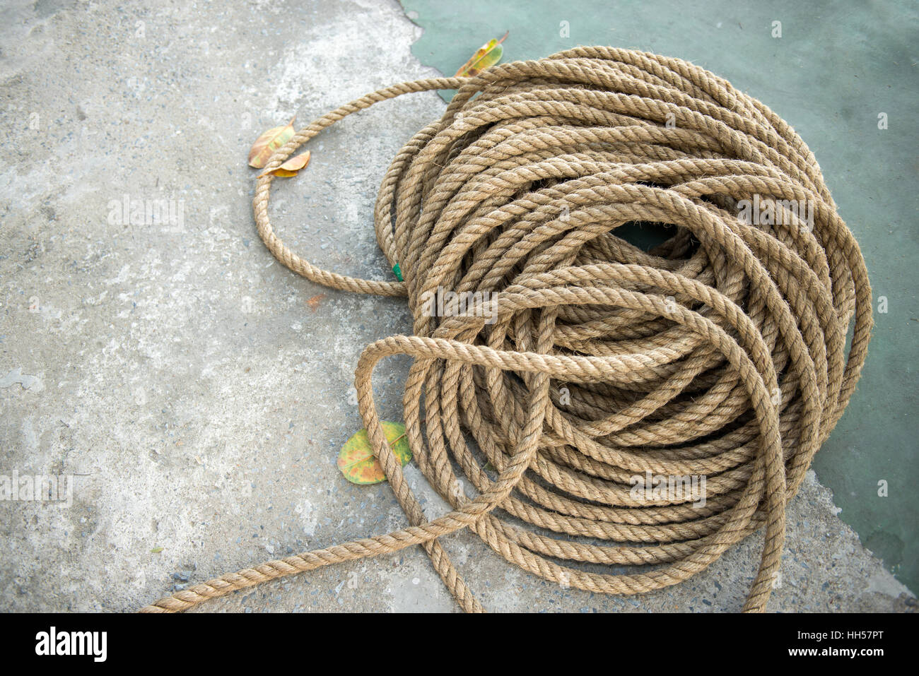 braided rope heap Stock Photo