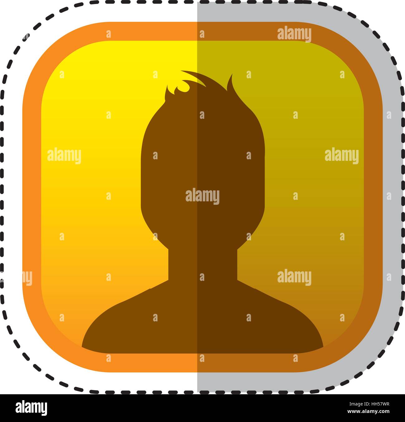 silhouette user avatar square button vector illustration design Stock ...