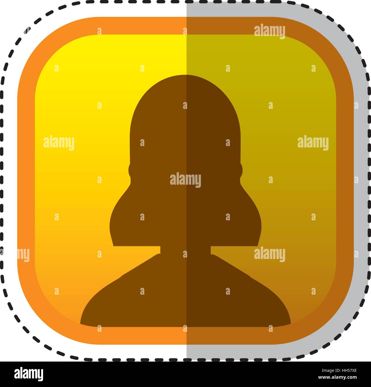 silhouette user avatar square button vector illustration design Stock ...