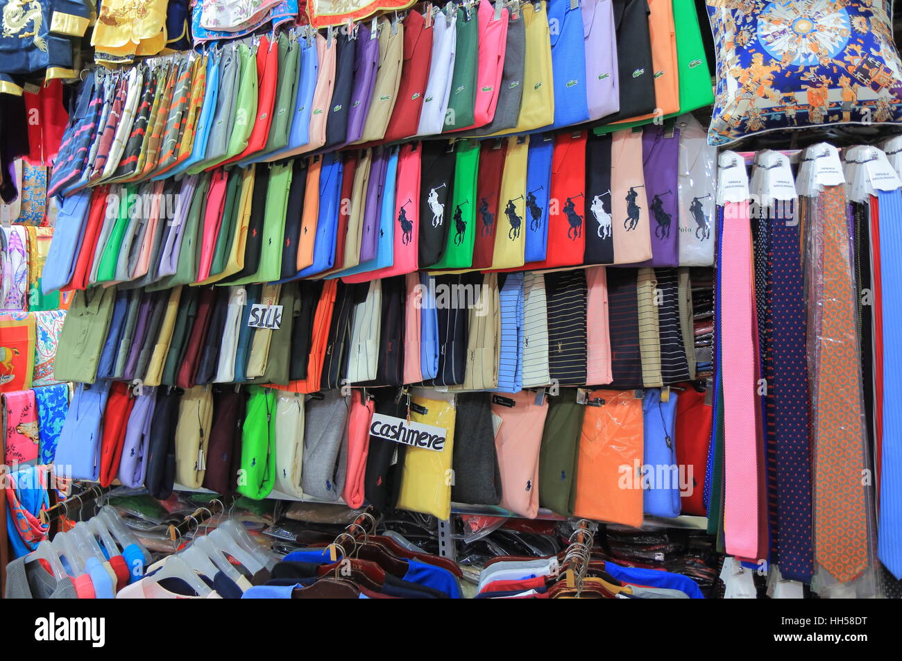 Chinese silk shop at South Bund Fabric market in Shanghai China. South