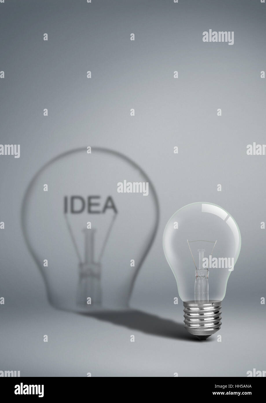 Bulb with shadow idea, creative concept Stock Photo