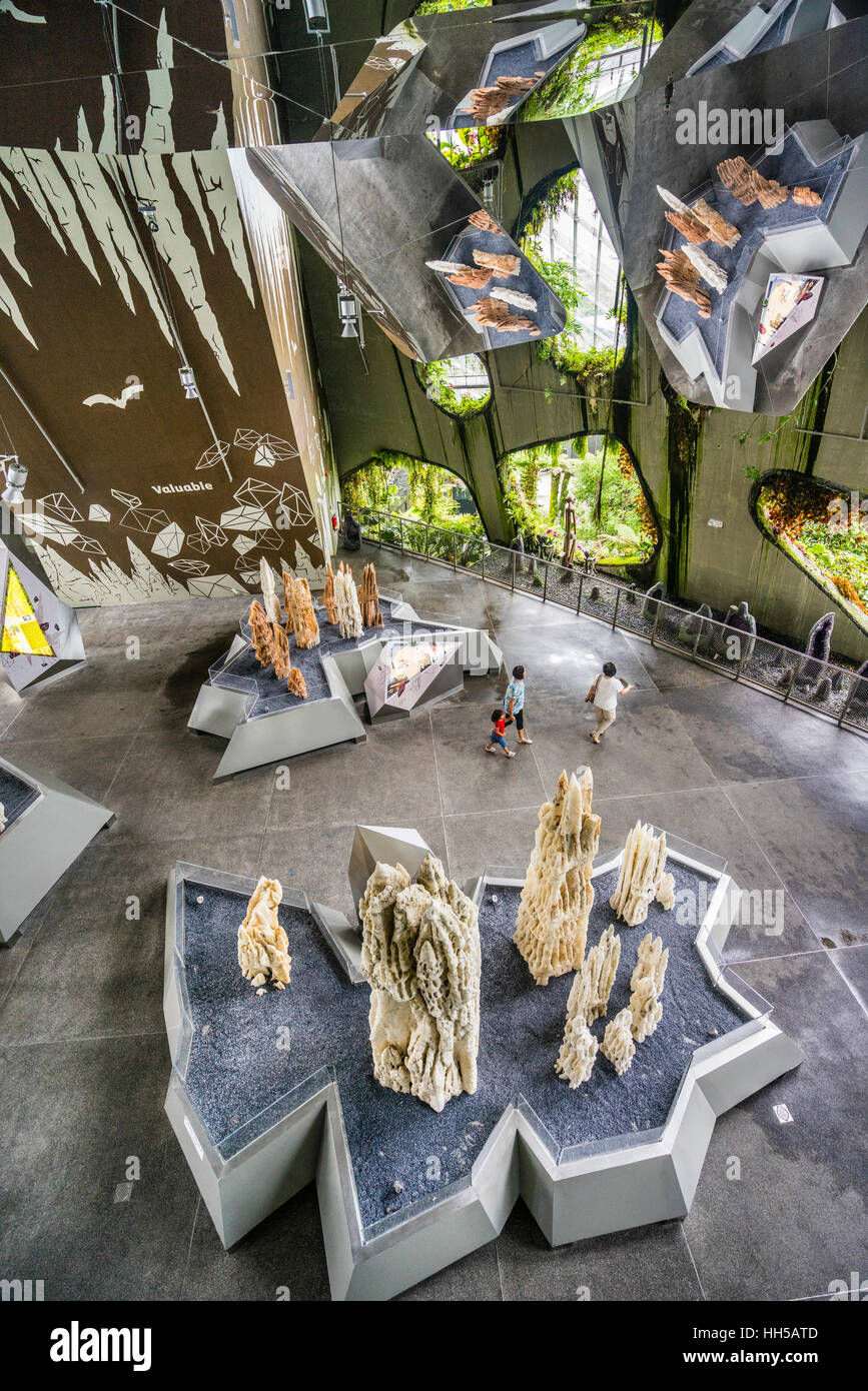 Singapore, Gardens by the Bay, Crystal Mountain exhibit within the