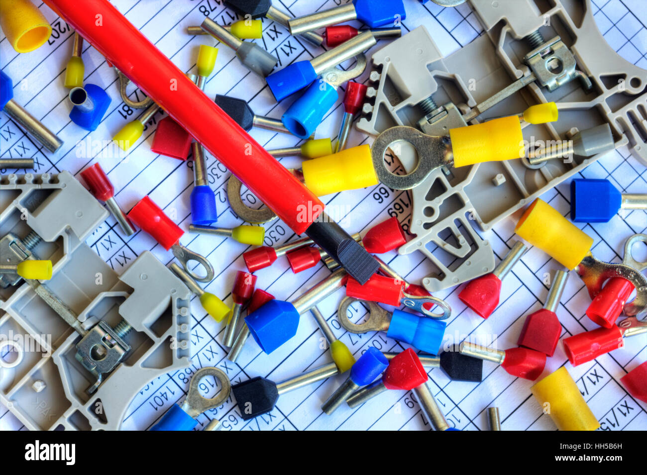Electrical components closeup Stock Photo