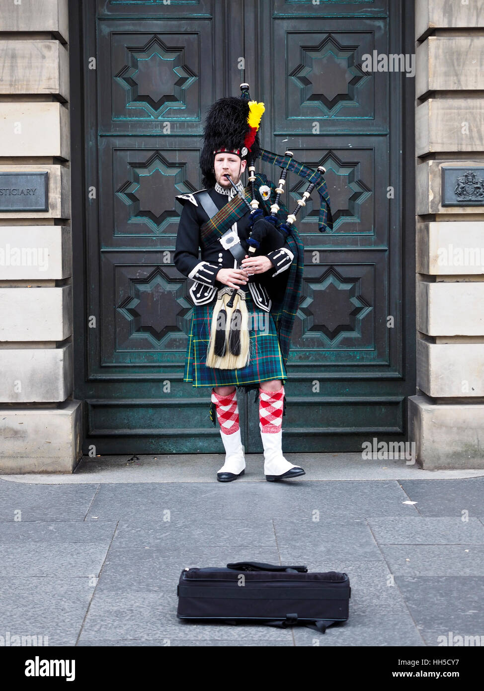 Dudelsack Spieler in Edinburgh Stock Photo