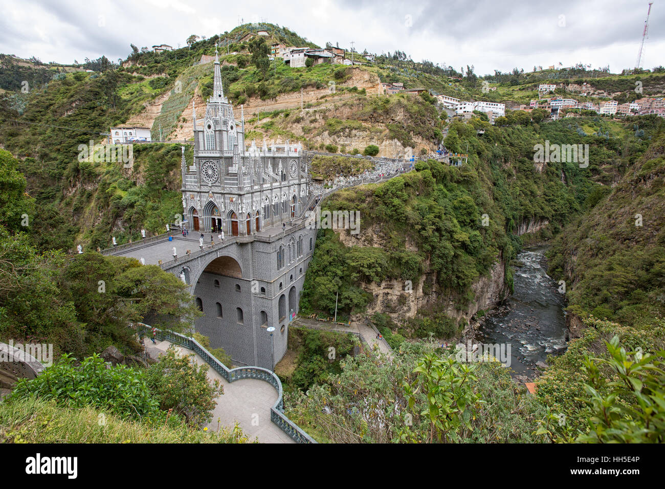the Las Lajas sanctuary and its surrounding in Ipiales Colombia Stock Photo