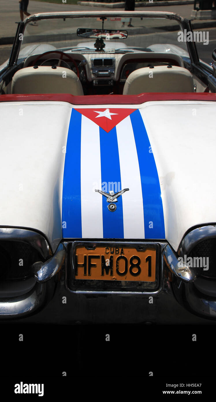Images of Havana, Cuba. Architecture of Havana. Vintage cars in Havana, Cuba. Stock Photo