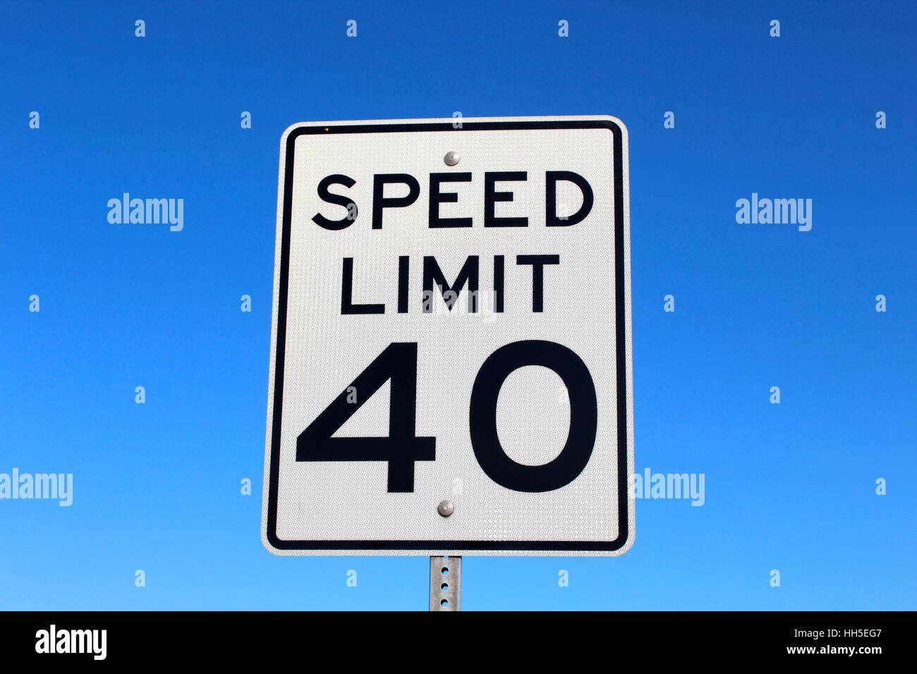 A forty miles per hour speed limit sign Stock Photo Alamy