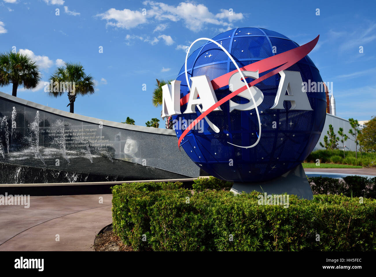 Near the entrance to the Kennedy Space Center Florida Stock Photo