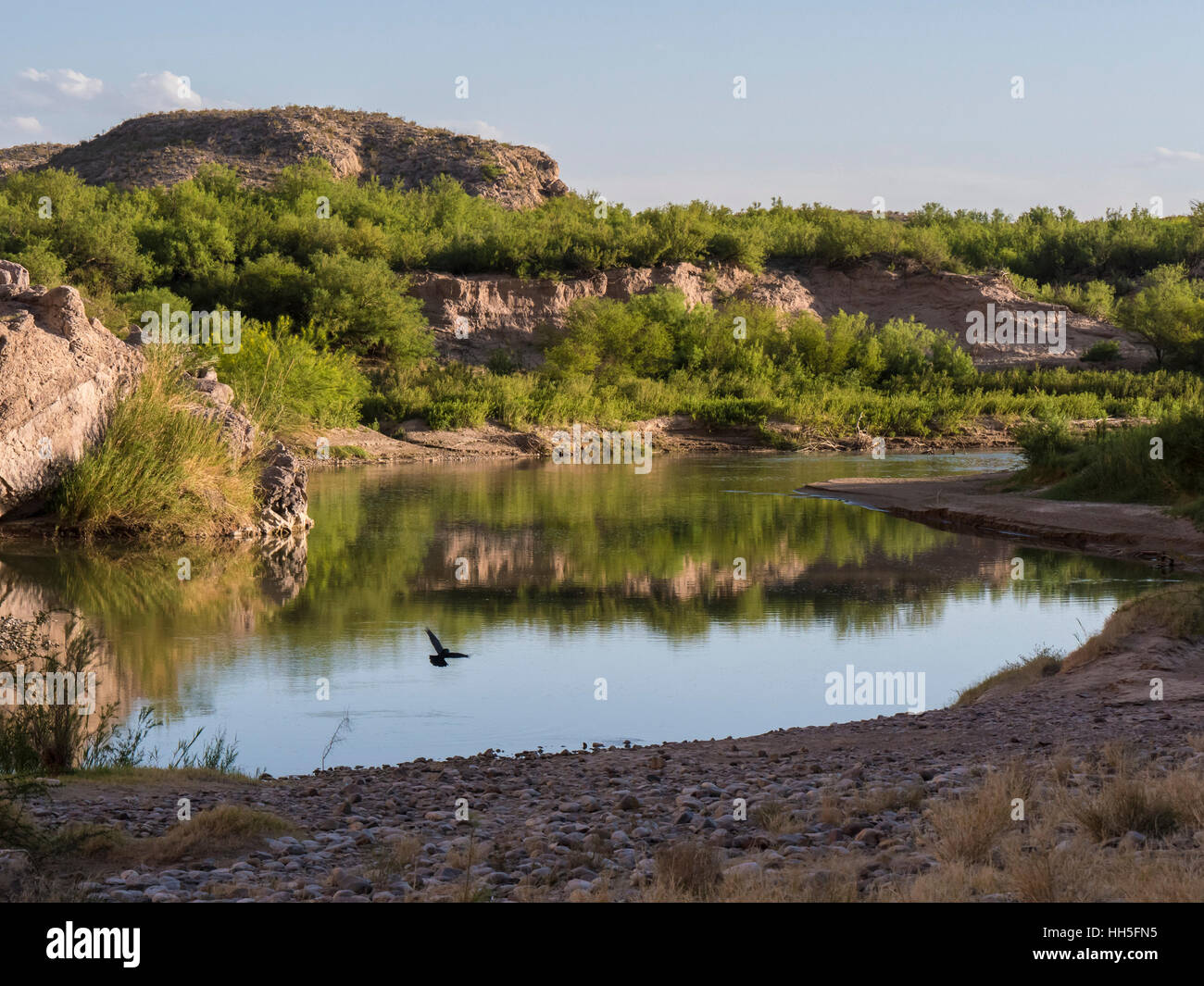 Rio Grande River near the mouth of Boquillas Canyon, Big Bend National ...