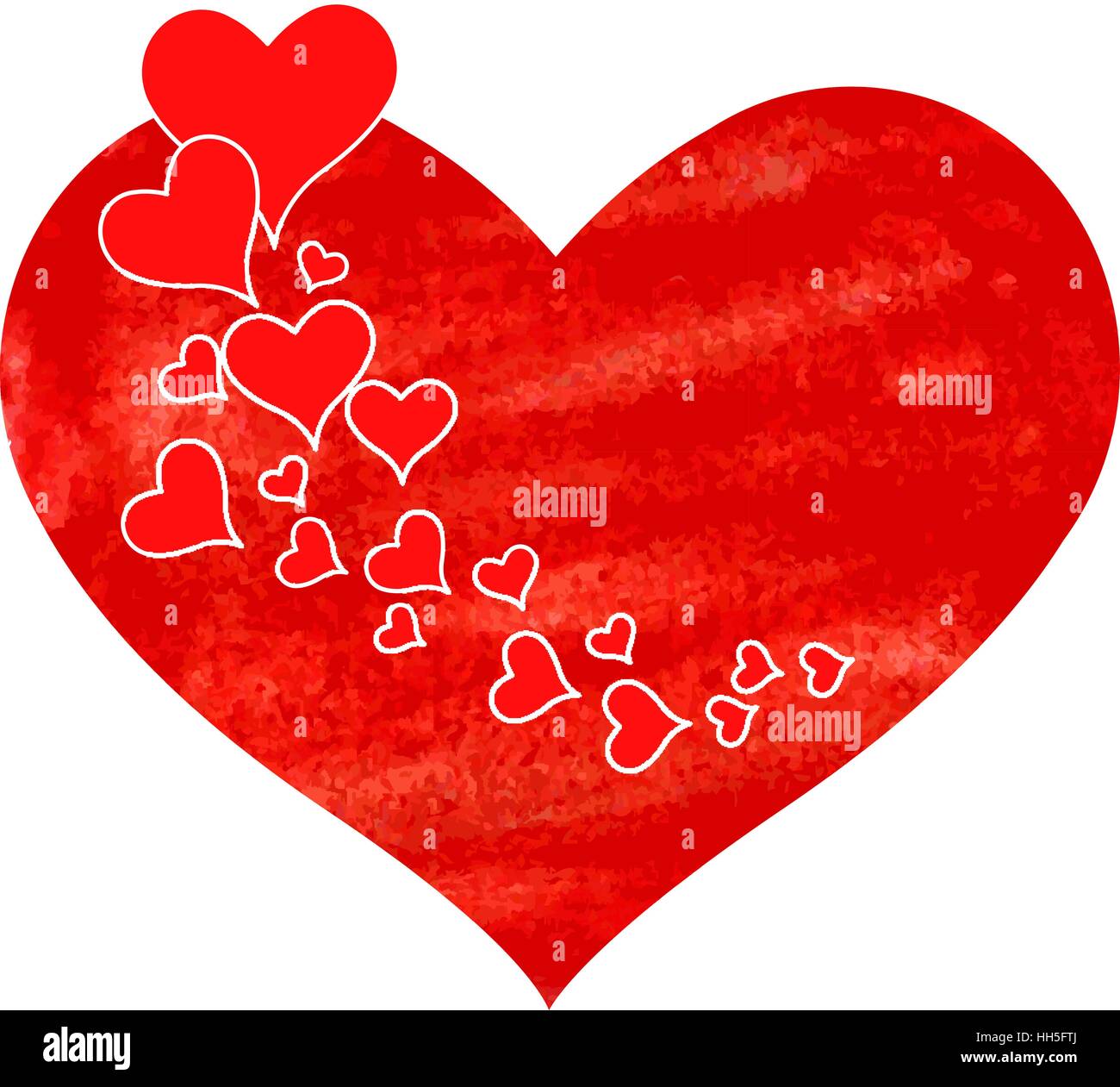 Happy Valentines Day lettering Greeting Card on red background Stock ...
