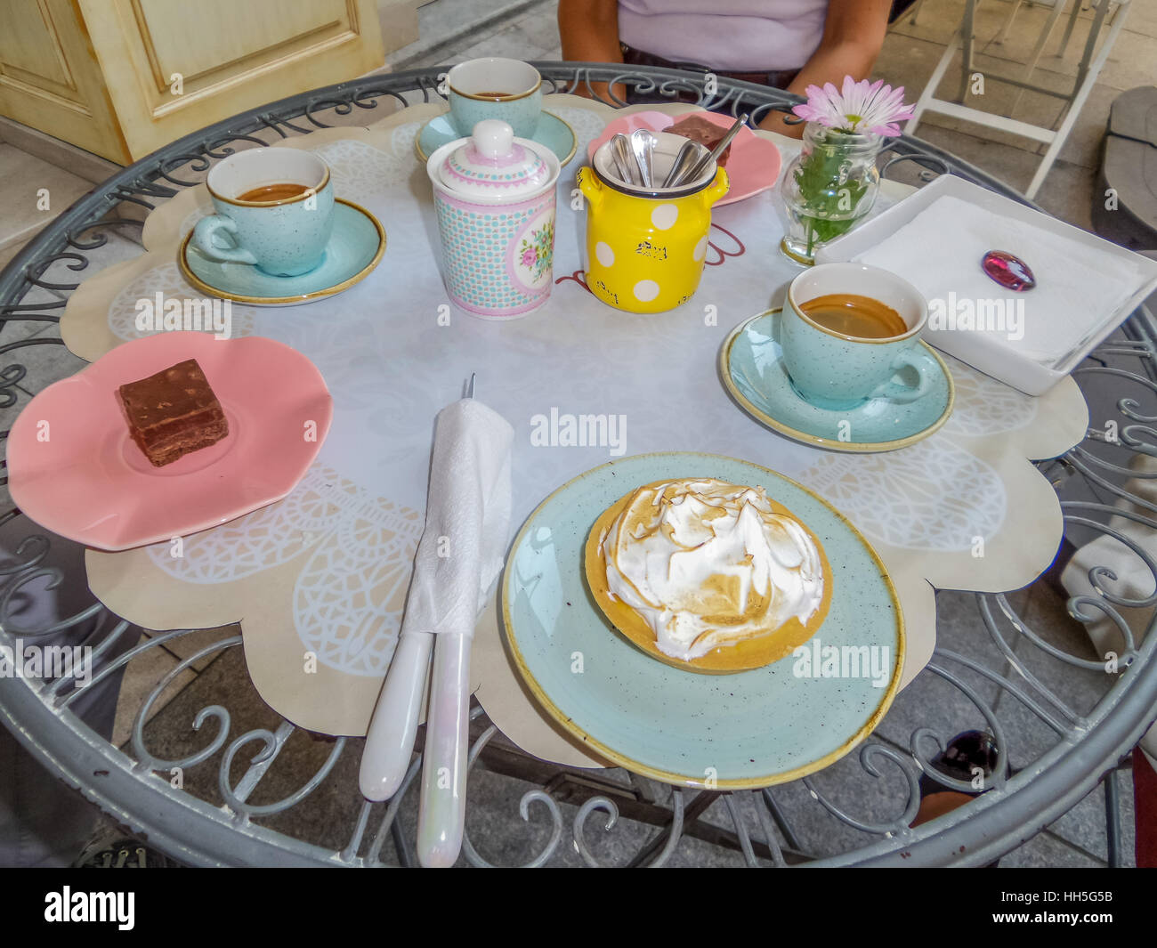 Table In Coffee Shop Stock Photo Alamy