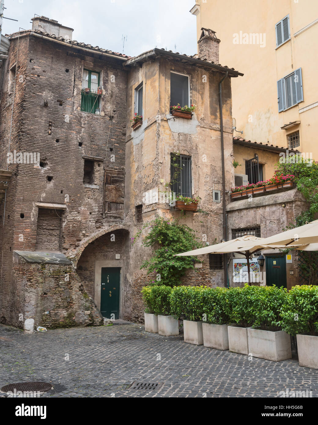 Medieval building in old Romаn ghetto, Italy, Europe Stock Photo - Alamy