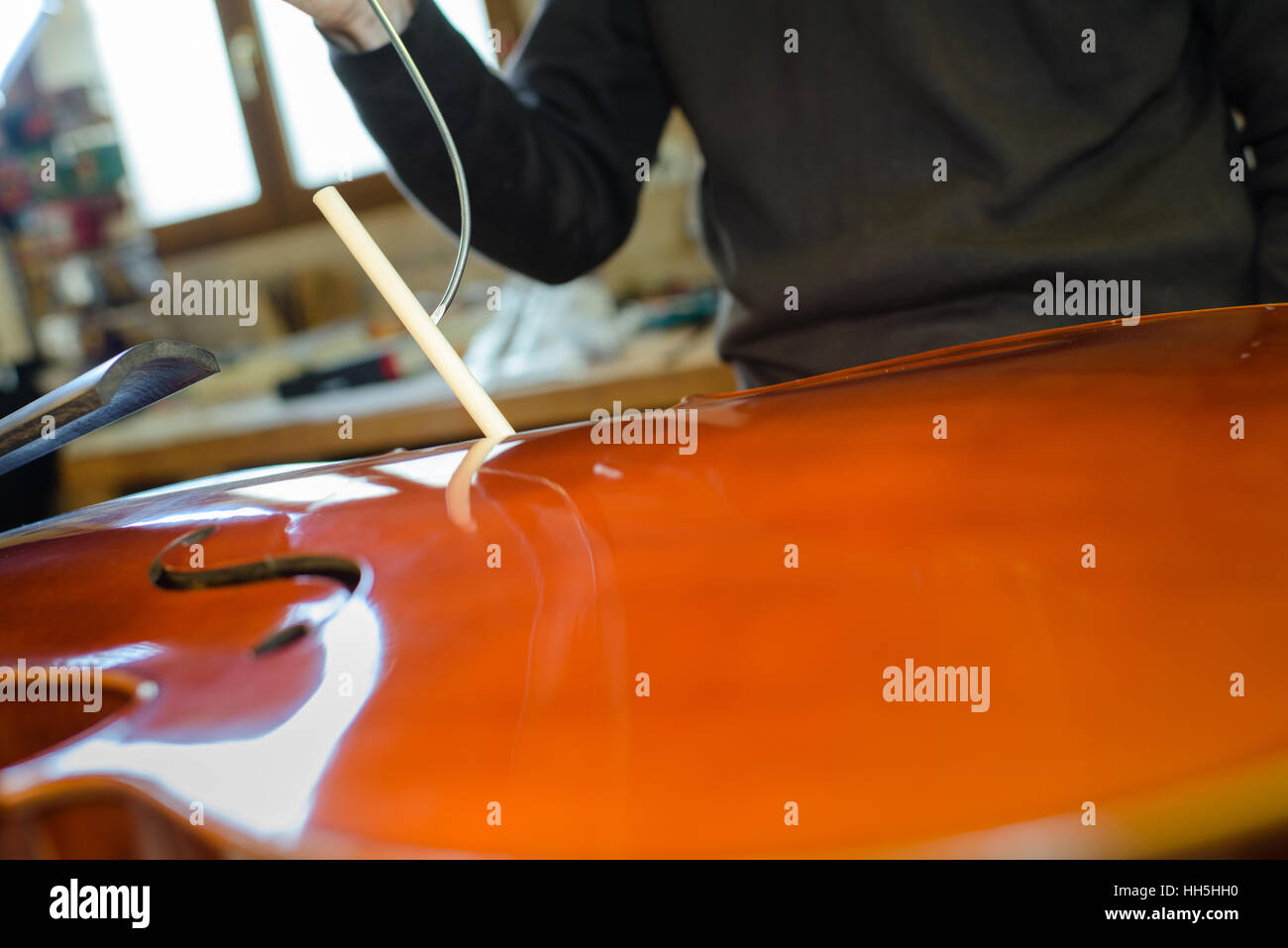 Closeup of musical instrument manufacture Stock Photo - Alamy