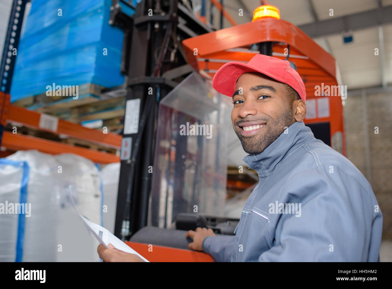 worker in the loading dock Stock Photo Alamy