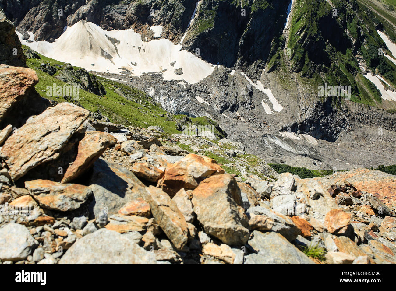 Hiking on the Massif of Mont Blanc in the French alps Stock Photo - Alamy
