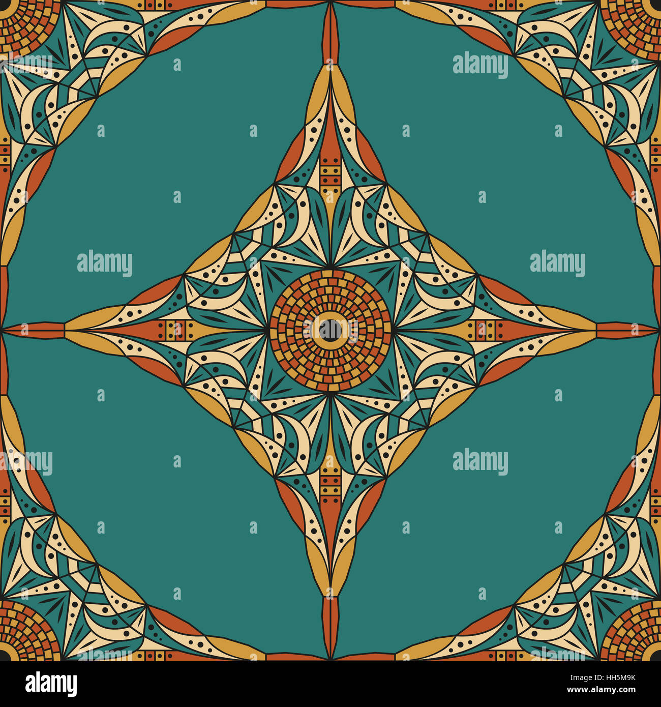 Colorful ethnic patterned background. Arabesque vector ornament Stock ...