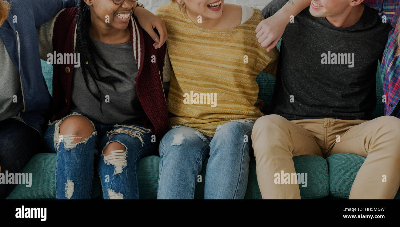 Diversity Teens Students Relax Team Concept Stock Photo - Alamy