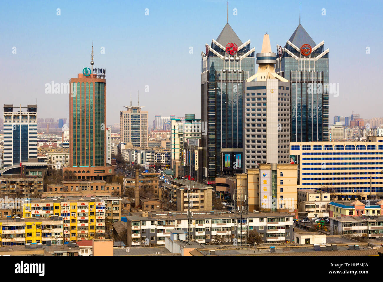 Yinchuan skyline and cityscape, Ningxia province, China Stock Photo