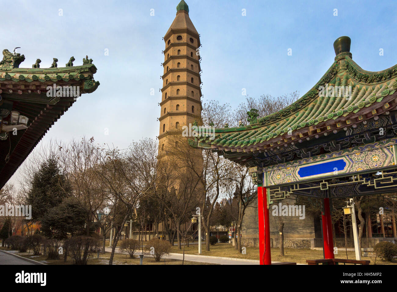 Chengtian Temple, West Pagoda, Yinchuan, Ningxia Province, China Stock Photo