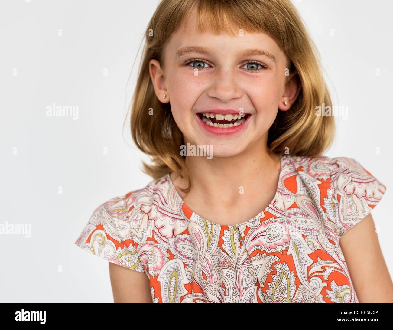 Girl Cheerful Studio Portrait Concept Stock Photo - Alamy