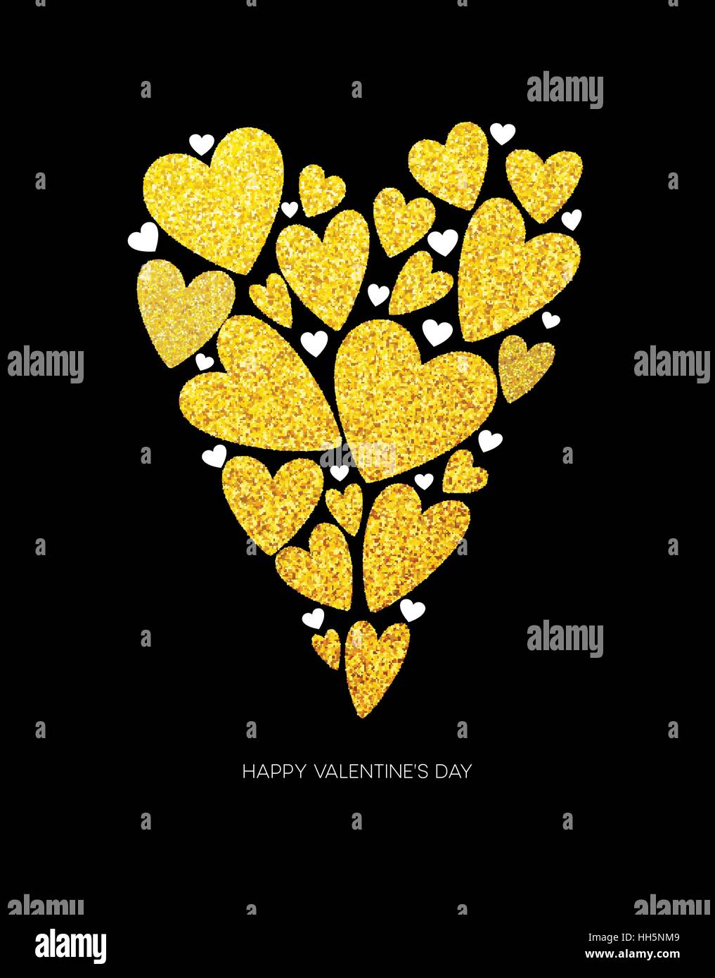 Happy valentines day love greeting card with white low poly style heart ...