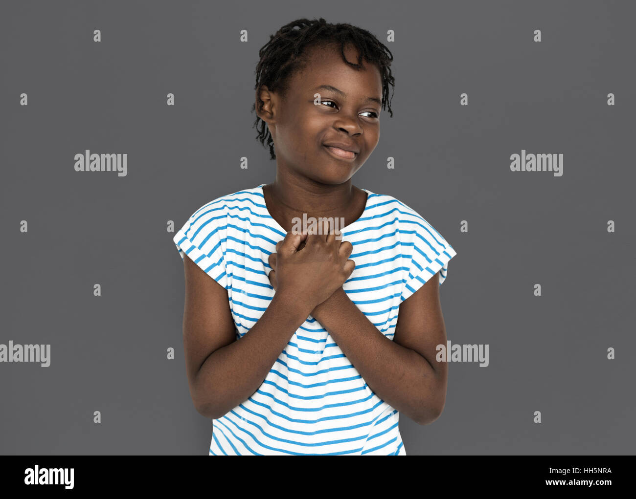 Girl Cheerful Studio Portrait Concept Stock Photo - Alamy