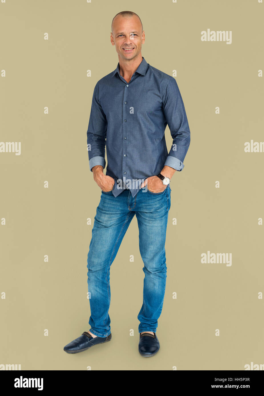 Full body bald man hi-res stock photography and images - Alamy