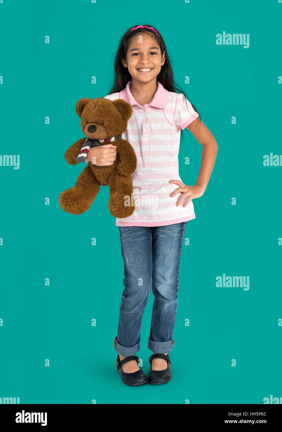 Girl Cheerful Studio Portrait Concept Stock Photo - Alamy