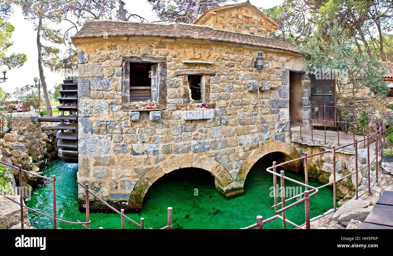 Dalmatian village traditional stone watermill, Sibenik, Croatia Stock Photo
