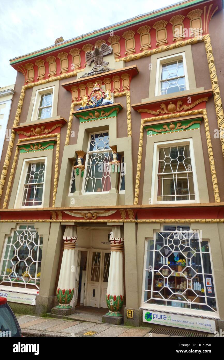 The Egyptian House, Penzance, England Stock Photo Alamy