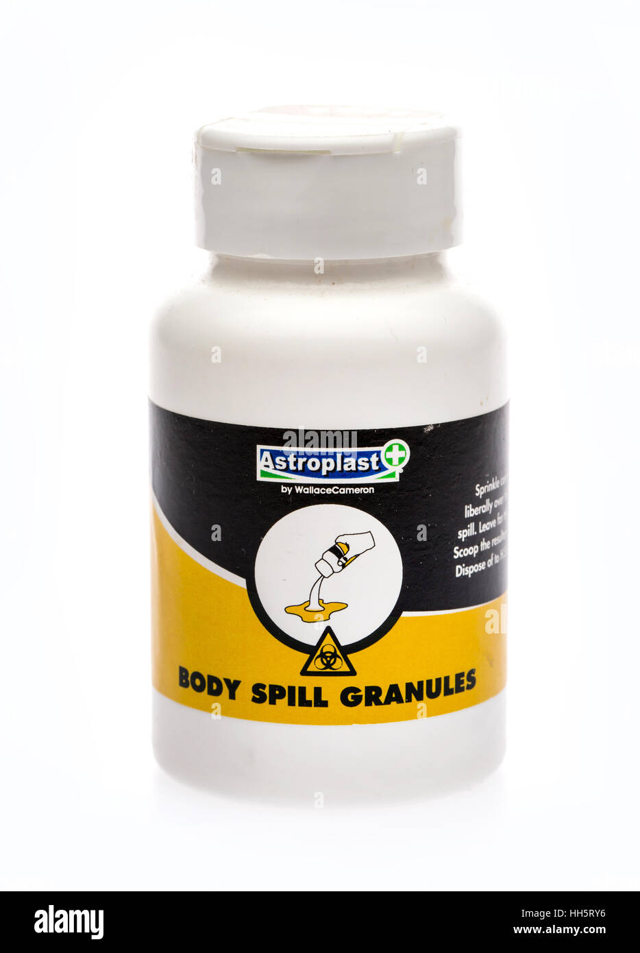 body spill granules used to clean human waste Stock Photo
