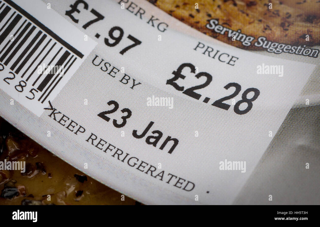 Food use by date label hi-res stock photography and images - Alamy