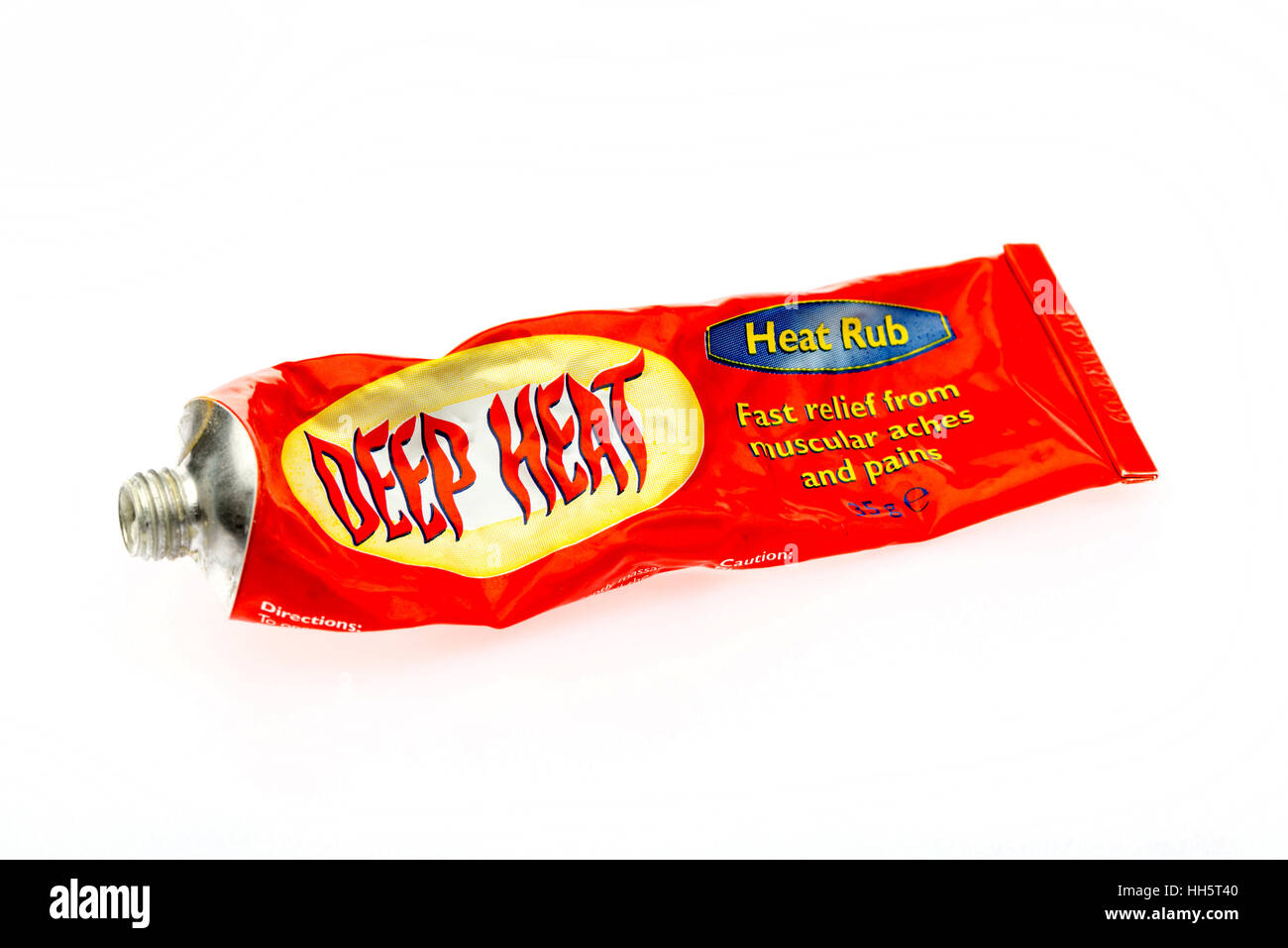 Tube of Deep Heat cream against a white background Stock Photo