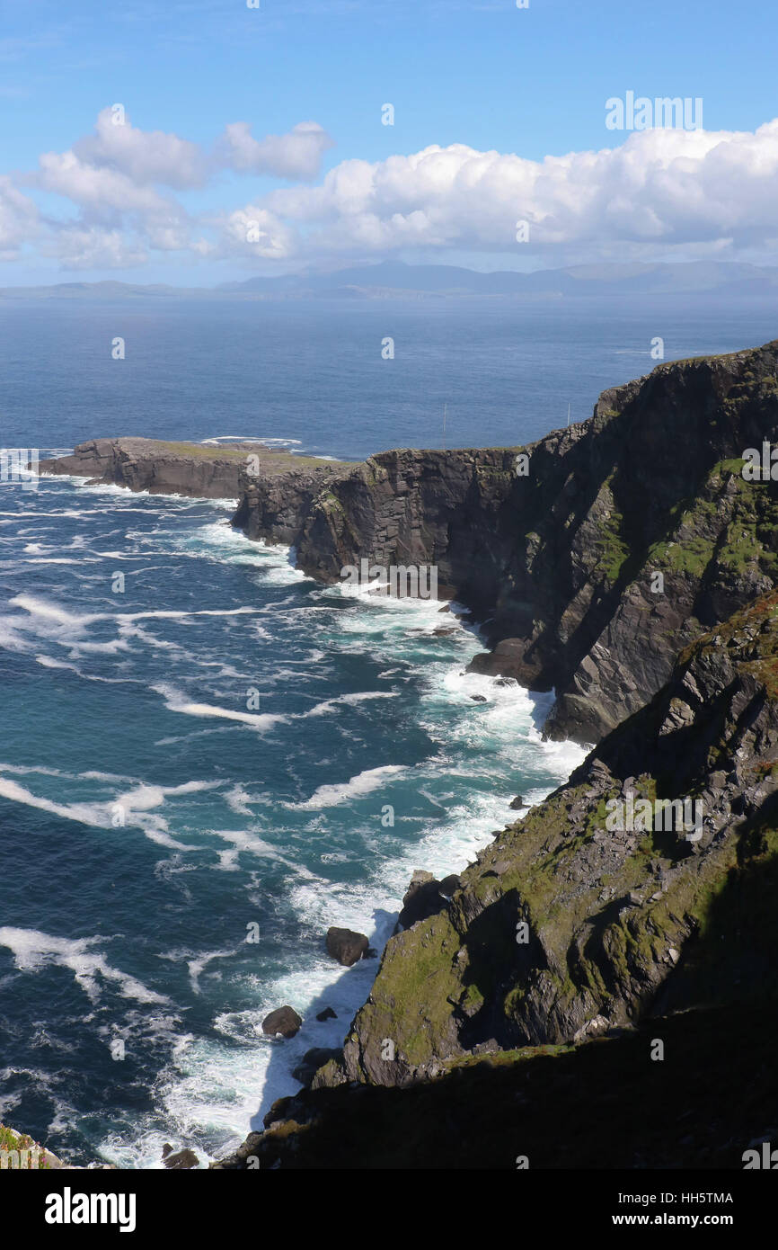 The Fogher Cliffs, Valentia Island, County Kerry, Ireland Stock Photo