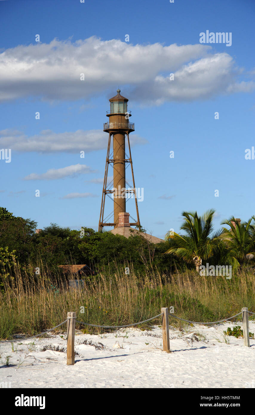 Historic Sanibel Island Lighthouse on the Florida Gulf Coast Stock Photo