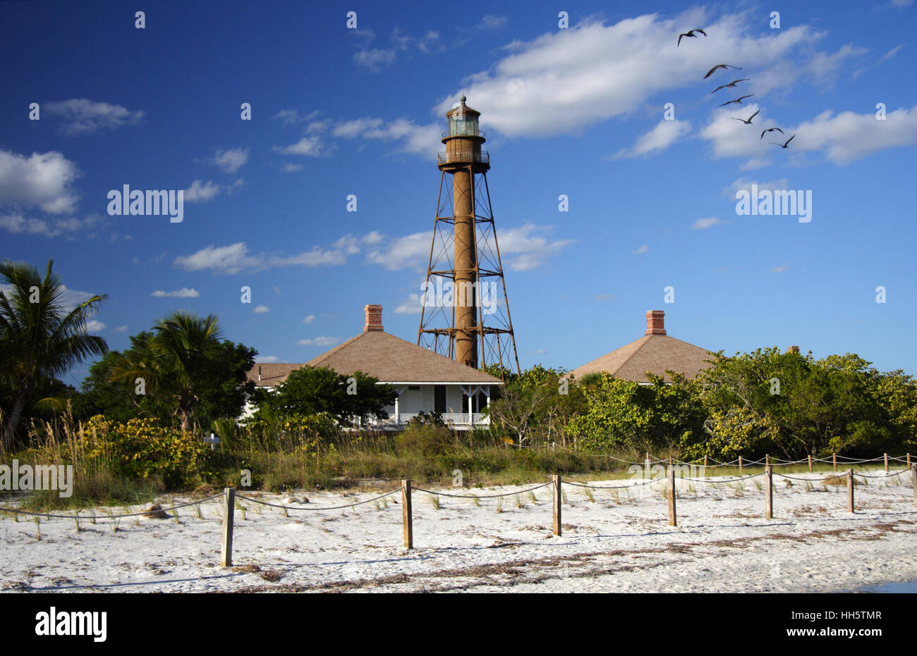 Historic Sanibel Island Lighthouse on the Florida Gulf Coast Stock Photo