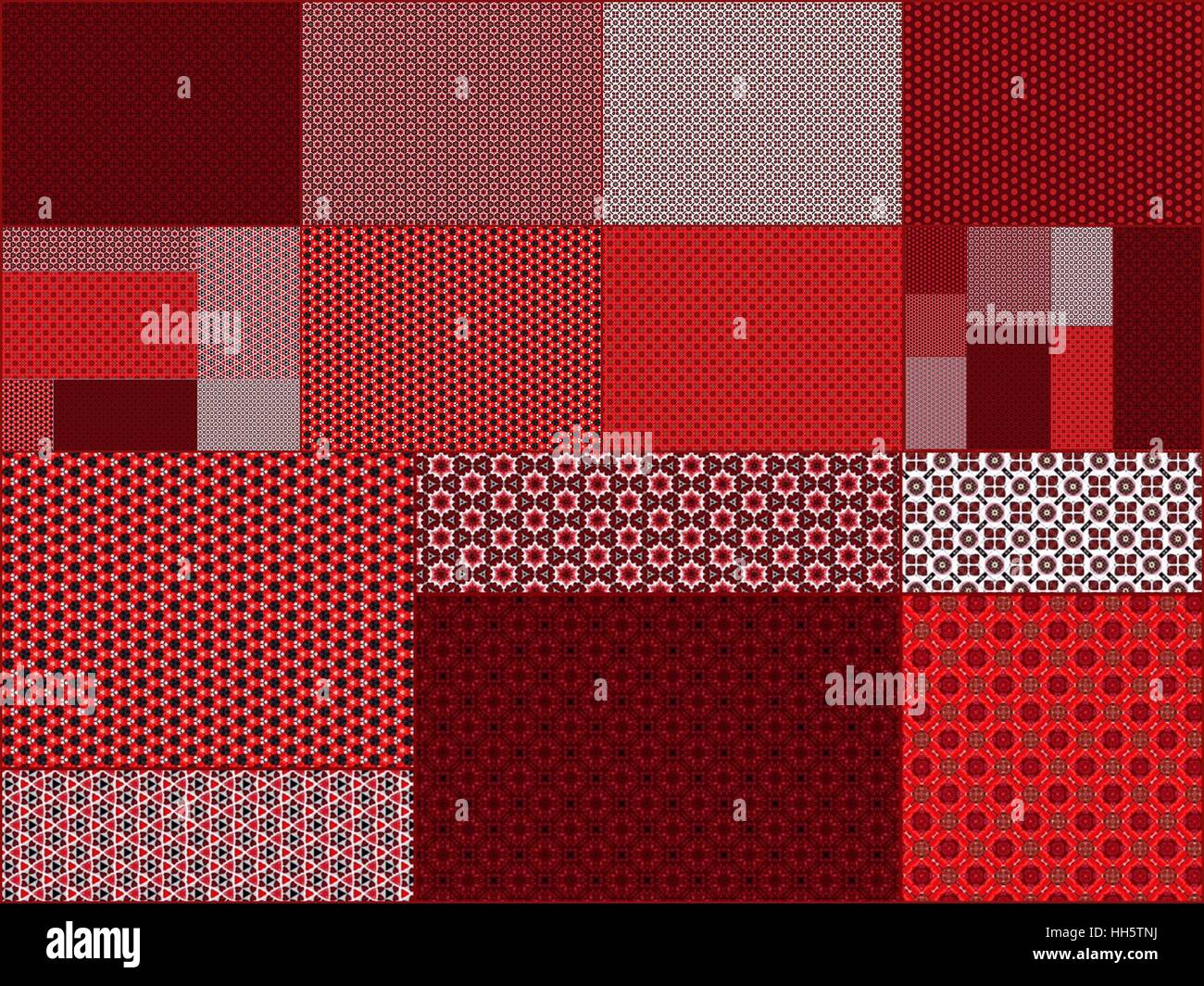 Wallpaper pattern red collage Stock Photo