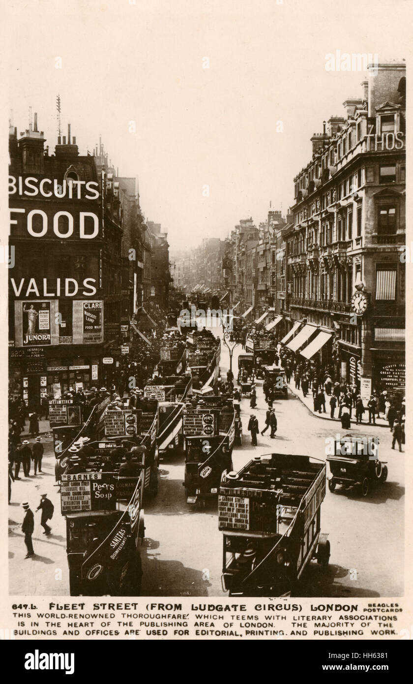 Fleet Street - looking west from Ludgate Circus Stock Photo