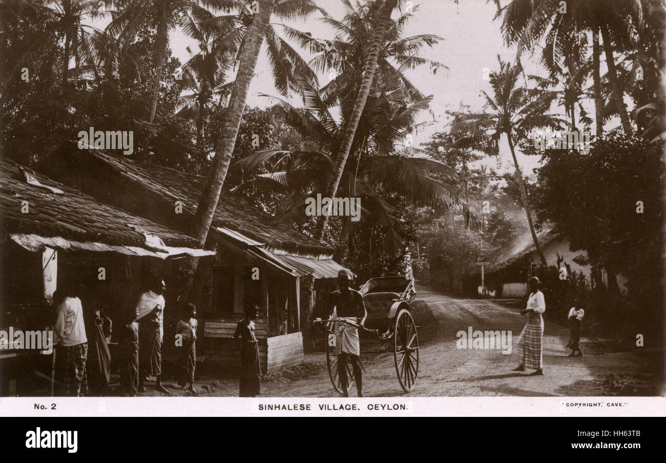 Sinhalese village, Ceylon (Sri Lanka) Stock Photo