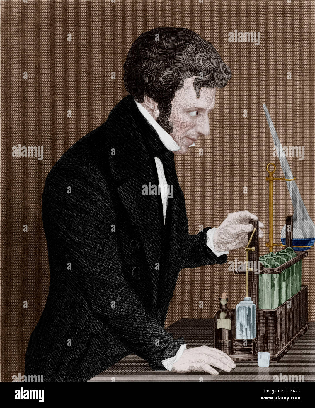 Michael Faraday, caricature - Stock Image - H406/0258 - Science