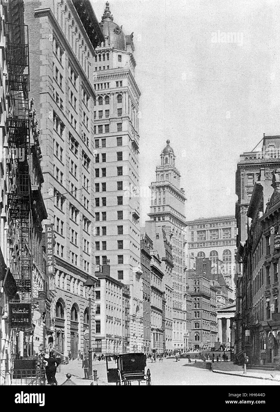 Broad Street (looking north), New York City, USA. Stock Photo