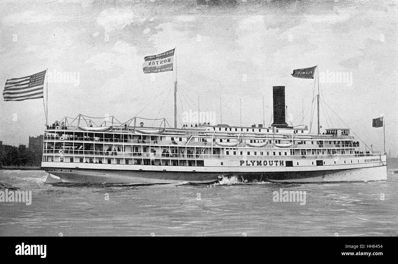 Steamer Plymouth of the Fall River Line, Massachusetts, USA Stock Photo