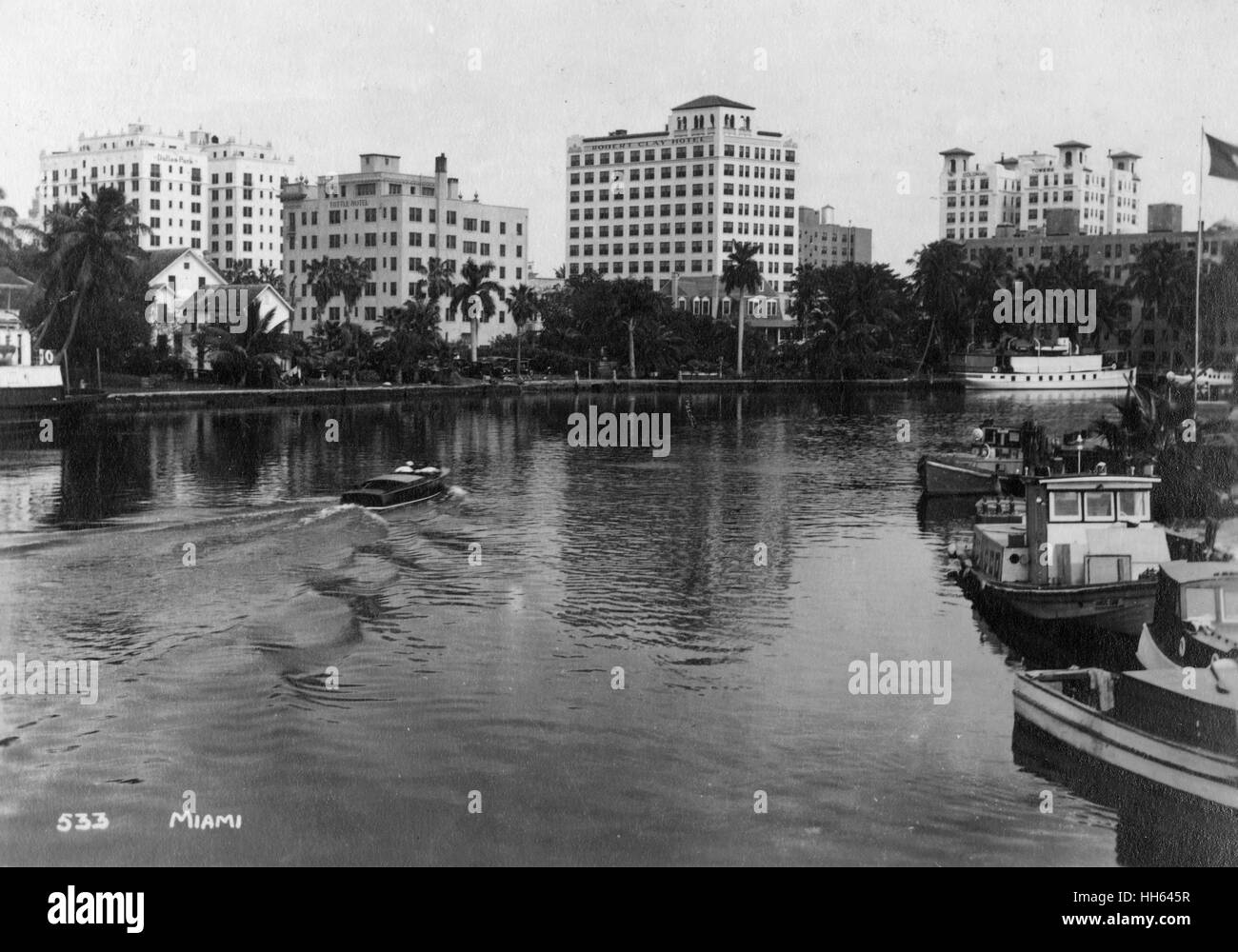 Miami River, Miami Beach, Florida, USA Stock Photo