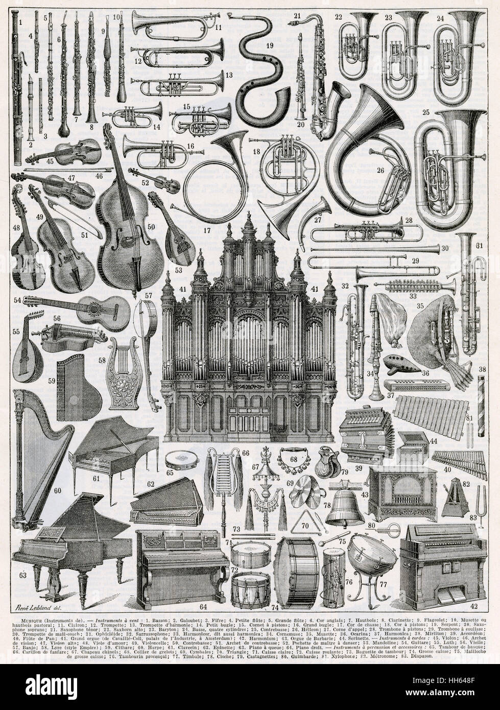A dizzying array of musical instruments. Stock Photo