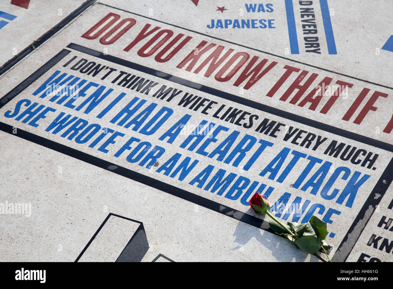 Comedy carpet Jokes, catch phases, sayings of comic greats Stock Photo 131058188 Alamy